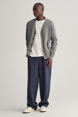 Cardigan - Grigio melange e bianco