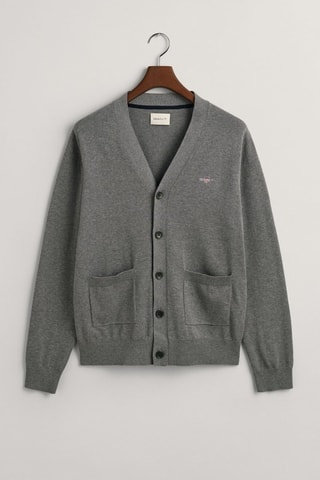 Cardigan - Grigio melange e bianco