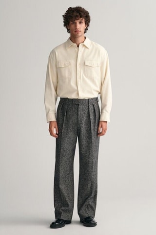 Pantaloni in lana - Grigio scuro melange