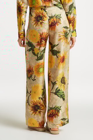 Pantaloni relaxed in seta - Beige