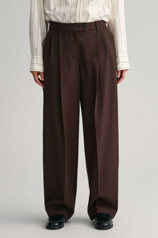 Pantaloni relaxed in lana - Marrone