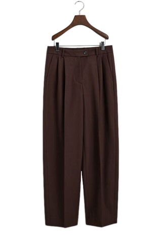 Pantaloni relaxed in lana - Marrone