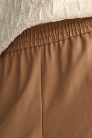 Pantaloni wide legs in lana - Cammello