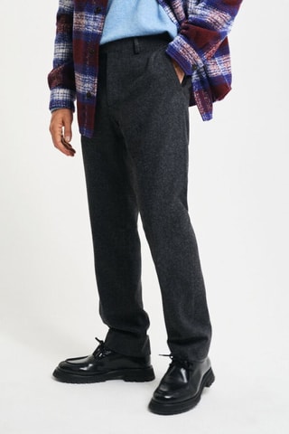 Pantaloni in lana e seta - Antracite melange