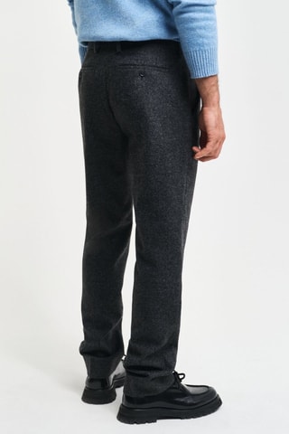 Pantaloni in lana e seta - Antracite melange