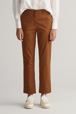 Pantaloni slim in cotone bio - Marrone