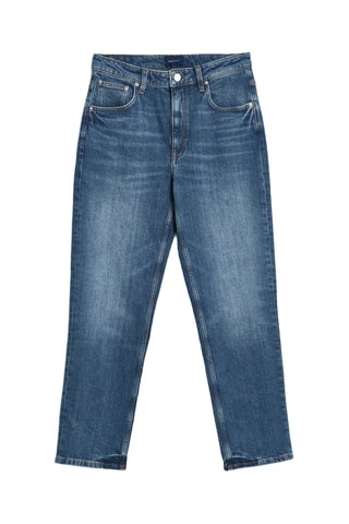 Jeans slim 7/8 a vita alta - Blu
