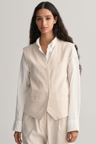 Gilet regular in lino - Beige