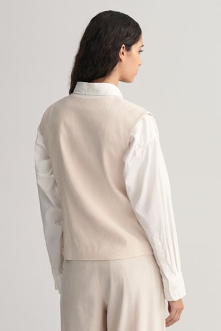 Gilet regular in lino - Beige