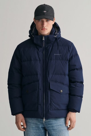 Piumino relaxed con cappuccio - Navy