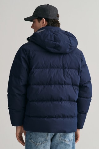 Piumino relaxed con cappuccio - Navy