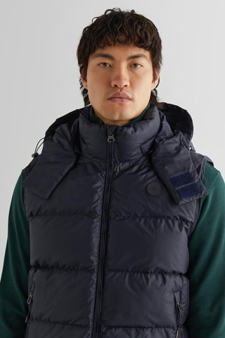 Piumino regular con cappuccio senza maniche - Navy