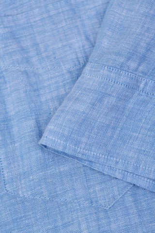 Abito a camicia regular in lino - Azzurro