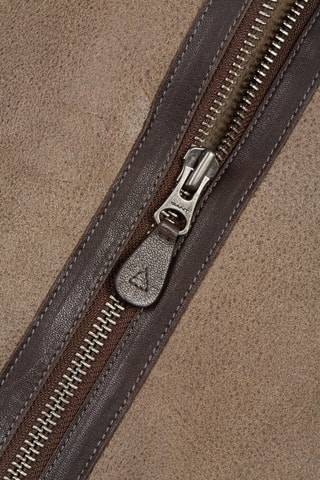 Giacca relaxed in pelle - Marrone