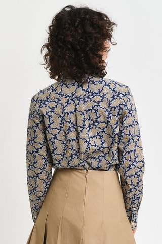 Camicia regular - Navy e beige