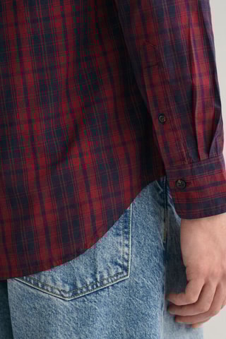 Camicia regular in cotone bio - Rosso