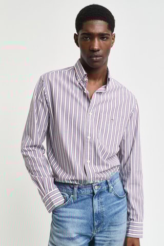 Camicia regular - Bianco e bordeaux