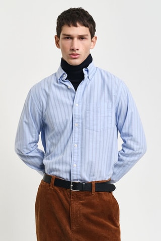 Camicia regular in cotone bio - Azzurro