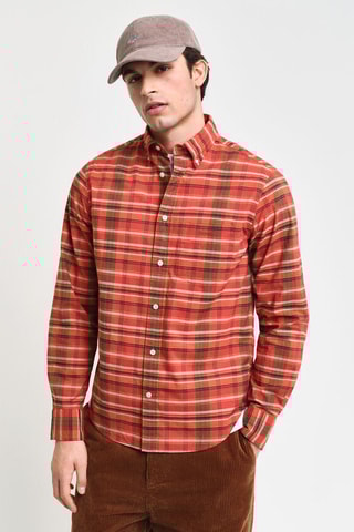 Camicia regular in cotone bio - Rosso
