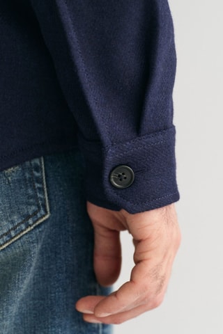 Sovracamicia regular in lana - Navy