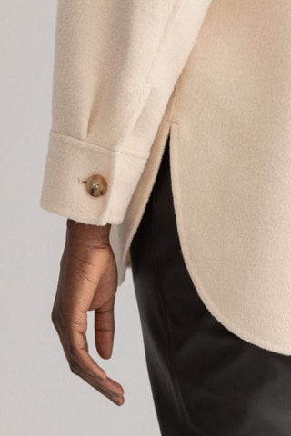 Sovracamicia relaxed in lana - Beige