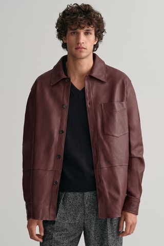 Camicia unisex in pelle - Bordeaux