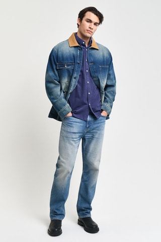 Sovracamicia relaxed in jeans - Blu