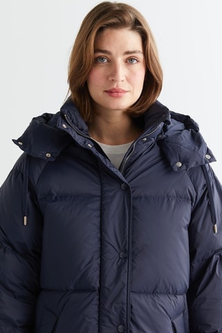 Piumino con cappuccio - Navy