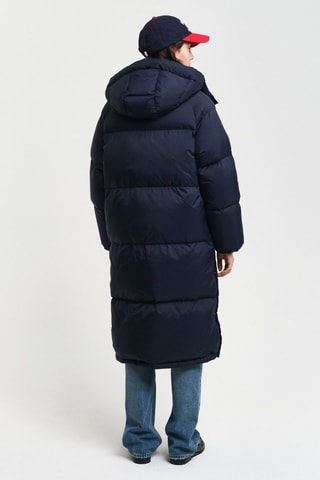 Piumino lungo con cappuccio - Navy