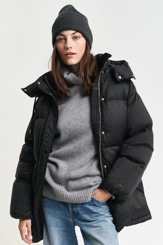 Piumino con cappuccio - Nero