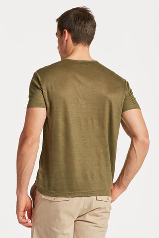 T-shirt regular in lino - Kaki