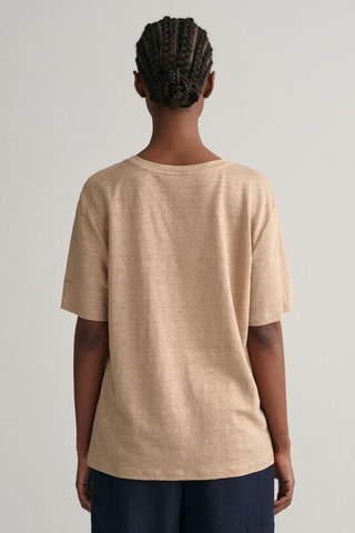 T-shirt in lino - Marrone