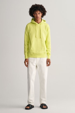 Felpa relaxed in cotone bio con cappuccio - Lime