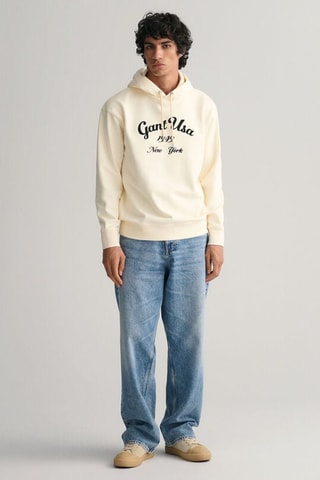 Felpa con cappuccio - Ecrù