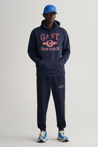 Felpa relaxed con cappuccio - Navy