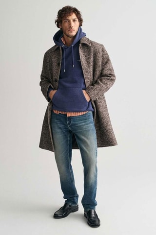 Felpa regular con cappuccio - Blu chiaro