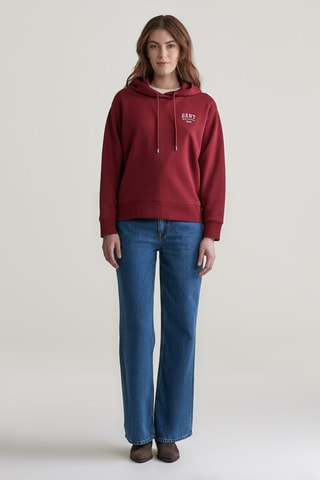 Felpa relaxed con cappuccio - Bordeaux