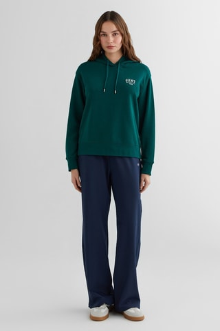 Felpa relaxed con cappuccio - Verde