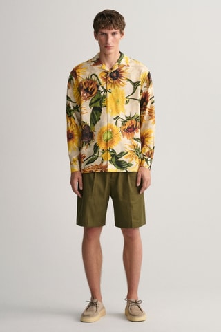 Shorts in lino - Verde oliva