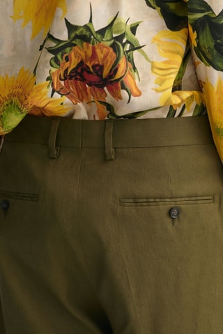 Shorts in lino - Verde oliva