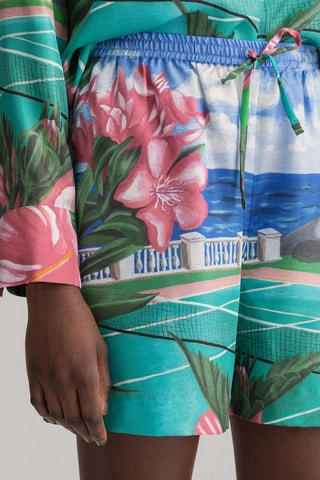 Shorts in seta - Verde acqua e blu