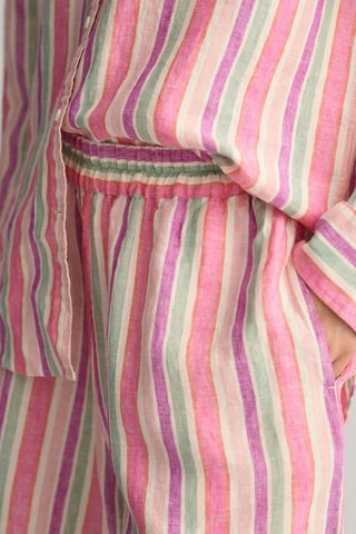 Shorts in lino - Rosa cipria e viola