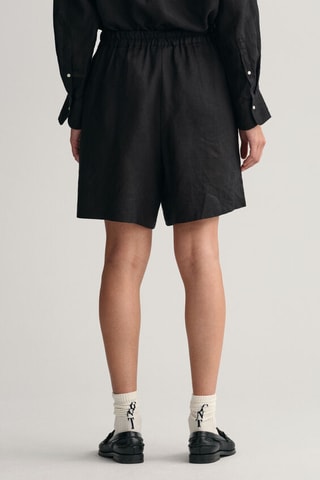Shorts relaxed in lino - Nero