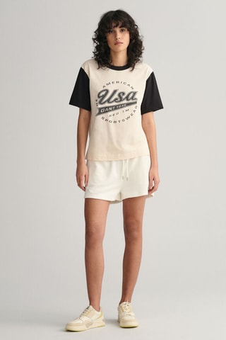 Shorts relaxed in cotone bio - Ecrù