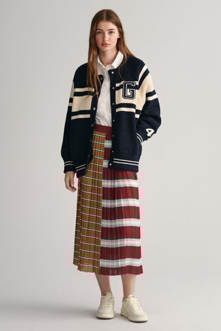 Gonna plissé midi - Bordeaux