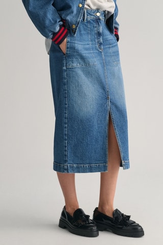 Gonna lunga in jeans - Blu scuro