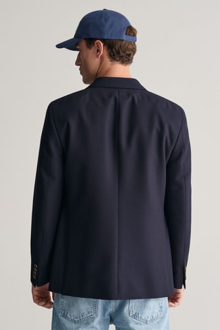 Blazer slim in lana - Navy