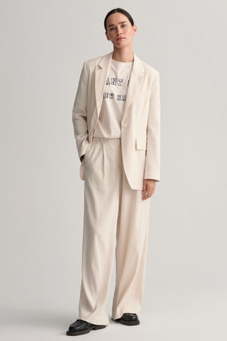 Blazer regular in lino - Beige