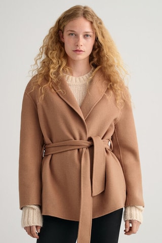 Blazer regular in lana - Beige scuro