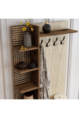 Meuble d'entrée 2 portes Viyana D - 90 x 200 x 35 cm